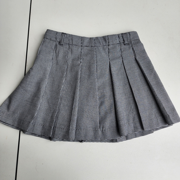 H&M Kids Houndstooth Skirt Little Girls Black White Adjastable Waist Sz 6X - Picture 1 of 9